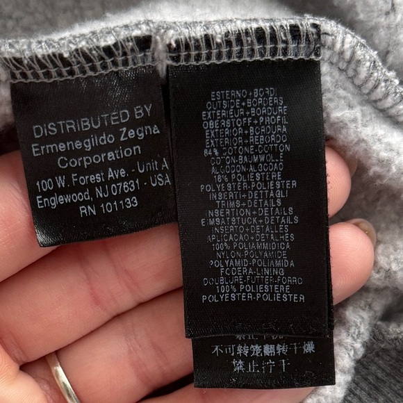 Zegna Sport Men’s 1/4 Zip Pullover Sweater Fleece Gray High Neck Size XL Casual - Picture 8 of 9